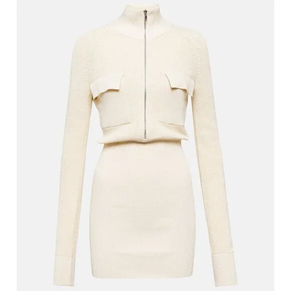 Aya Muse Rutu Dress in Cream Knit Long Sleeve